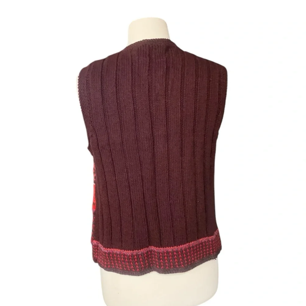Northern Isles cotton blend button up sweater vest in autumnal colors size large - Picture 7 of 11